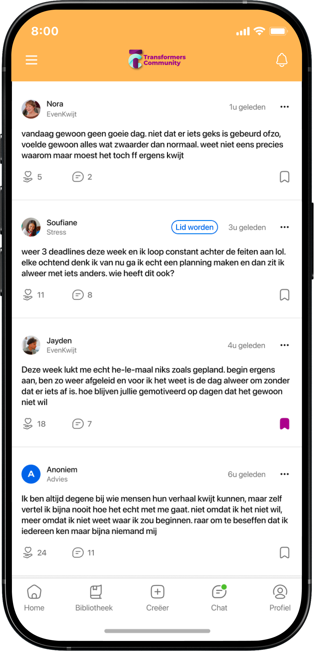 Post plaatsen community app