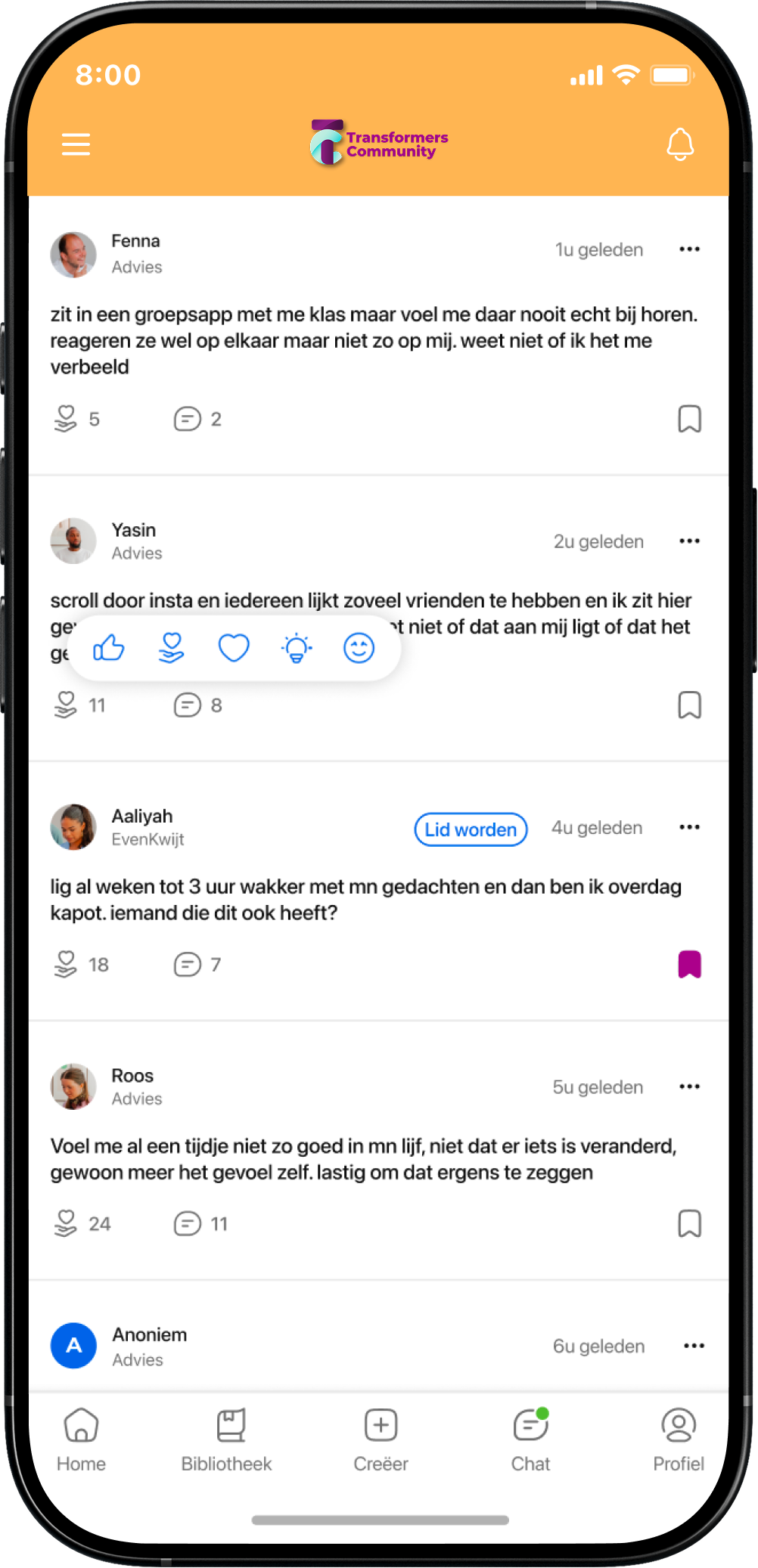 Ervaringen anderen lezen community
